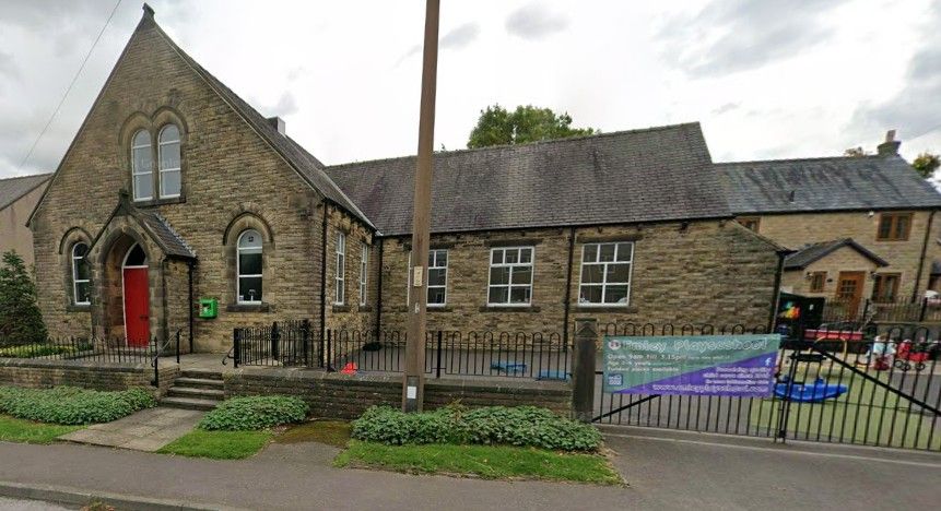 Street view of Methodist Church in Emley. Airport Taxi Huddersfield.