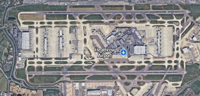 Aerial view of Heathrow Airport. Airport Taxi Huddersfield.