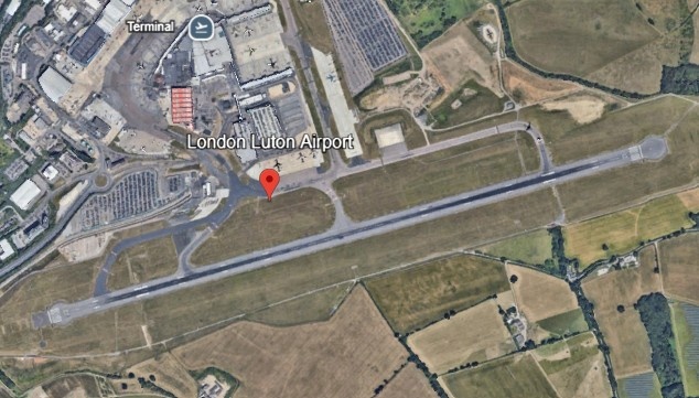 Aerial view of Luton Airport. Airport Taxi Huddersfield.