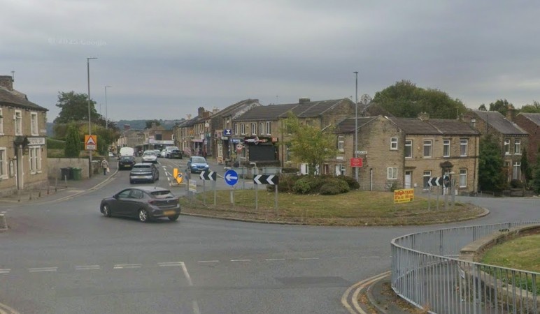 Street view of Paddock roundabout. Airport Taxi Huddersfield.